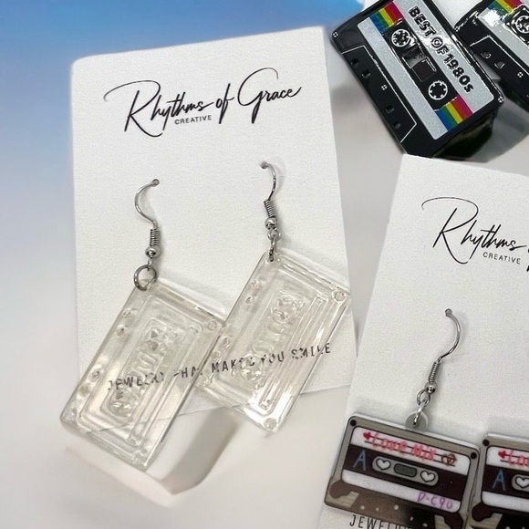 NWT Cassette Dangle Earrings - Perfect for Music Lovers and Retro Enthusiasts! - Picture 5 of 7
